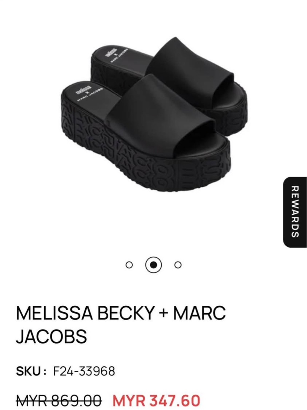 Melissa x Marc Jacobs Black Platform Slide Sandals